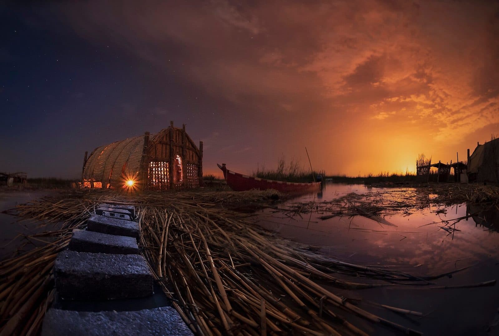 The Mesopotamian Marshes at night